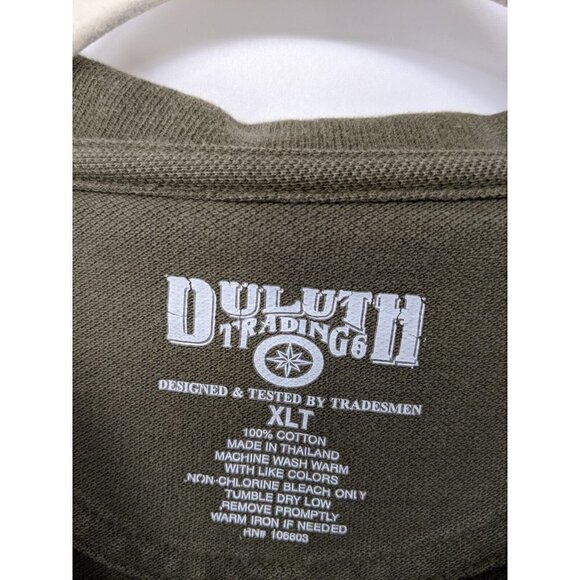 Duluth Trading Work Short Sleeve Polo Shirt Mens XLT Pique Gusset Cotton Green - Picture 3 of 8